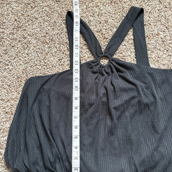 Free People Women’s Black Ribbed Sleeveless Blouse Size Large - Picture 4 of 7